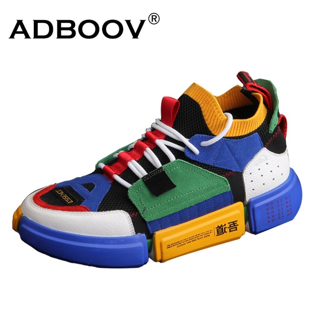 ADBOOV Brand Retro High Top Sneakers Men Mixed Colors Designer Shoes