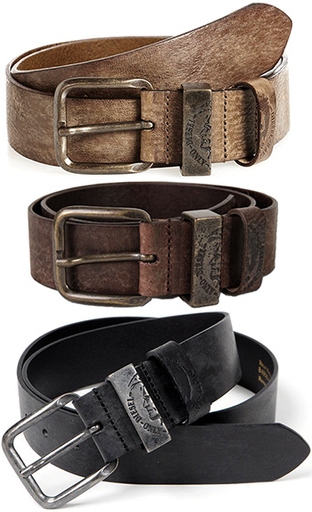 kaminorth shop: DIESEL diesel W belt leather belts brave man logo