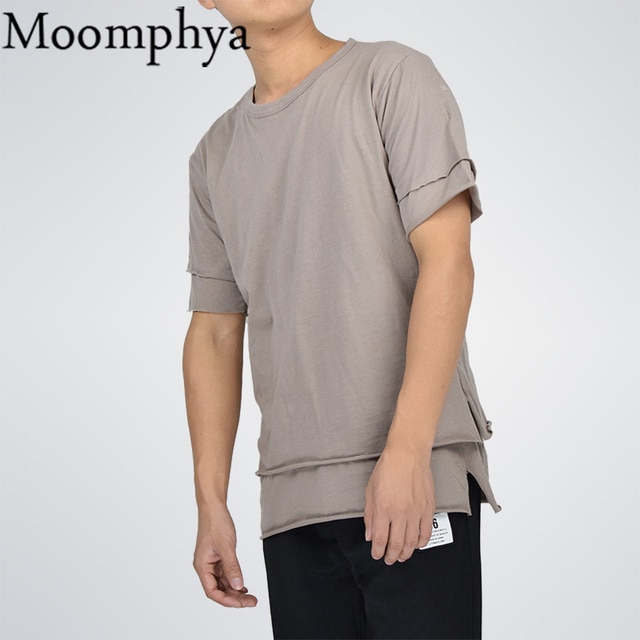 Moomphya 2017 New Fashion streetwear men short sleeve t shirt No sew
