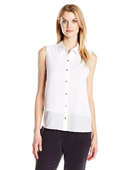 Ellen Tracy Women's Sleeveless Double Layer Shirt at Amazon Women's