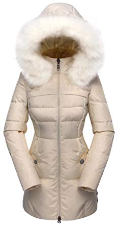 Amazon.com: Beinia Valuker Women's Down Coat with Fur Hood with 90