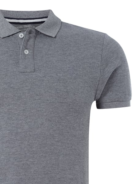ESPRIT Poloshirt aus Baumwoll-Piqué in Grau / Schwarz online kaufen