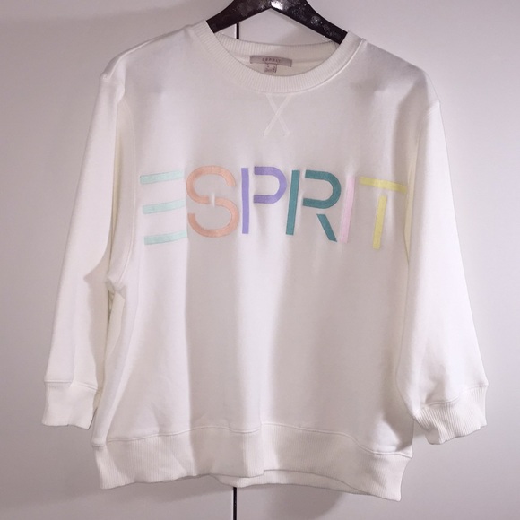 Esprit Tops | Classic Vintage White Pullover Sweatshirt | Poshmark