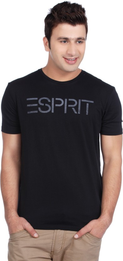 Esprit Printed Men's Round Neck Black T-Shirt - Buy Black Esprit