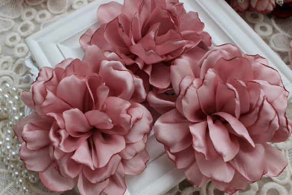 Pink Chiffon Flower Rose Soft Chiffon Fabric Flowers Bridal Wedding