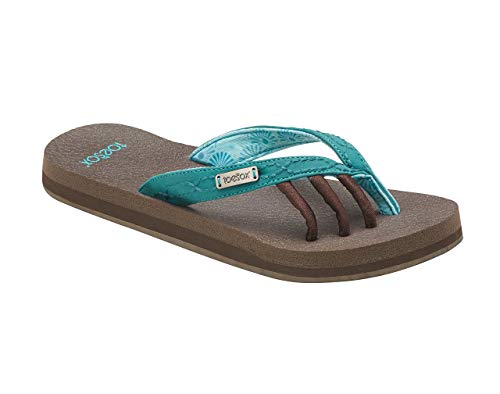 Amazon.com: toesox Women's Serena Five Toe Sandals (Aqua) Size: 5