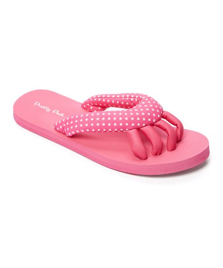 Pedi Couture Pink & White Polka Dot Spa Flip Flop - Women | Zulily