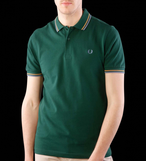 Fred Perry Polo Shirt- Ivy / Gold / Lake