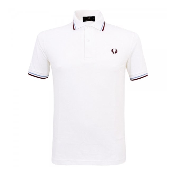 Fred Perry Polo | Twin Tipped White Polo Shirt M12 120