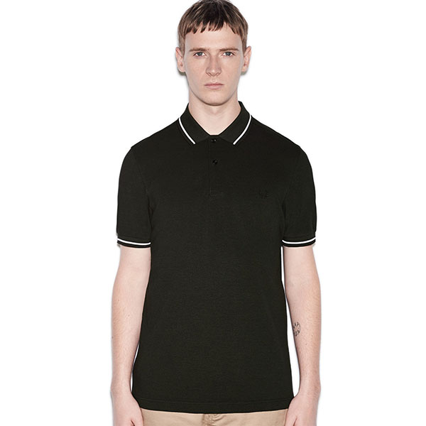 Fred Perry Polo Shirt- Hunting Green Black Oxford
