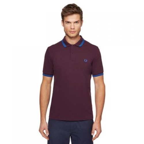 Men's Polo Shirts Fred Perry - Dark purple tipped embroidered logo