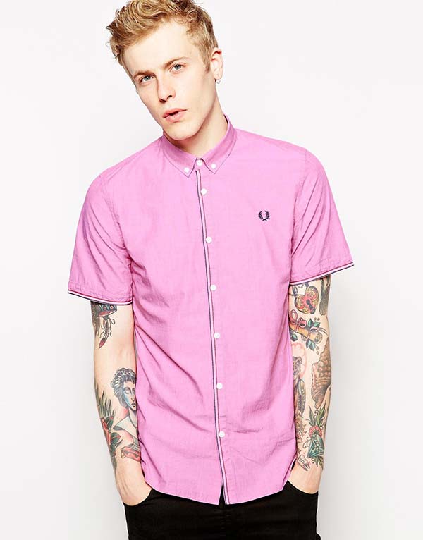 Blue Barn Productions Fred Perry Shirt with Contrast Stitch with