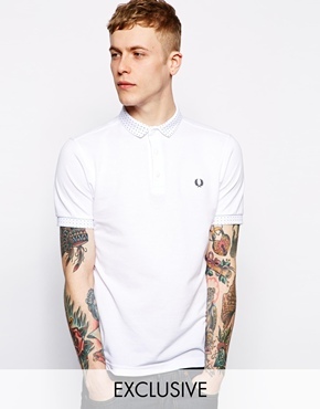 Fred Perry Polo With Polka Dot Small Collar, $113 | Asos | Lookastic.com