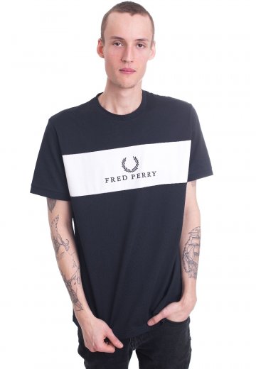 Fred Perry - Panel Embroidered Navy - T-Shirt - Streetwear Shop