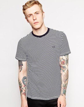 Fred Perry T Shirt With Fine Stripe, $60 | Asos | Lookastic.com