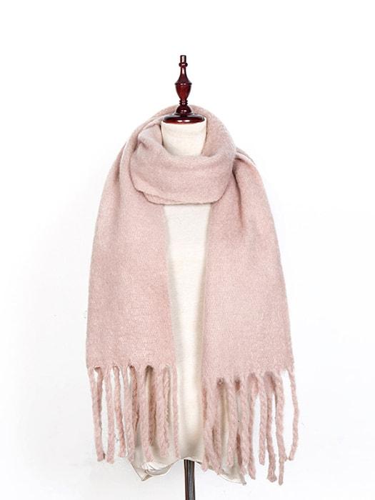 Fluffy Solid Color Fringed Scarf u2013 WhatsMode