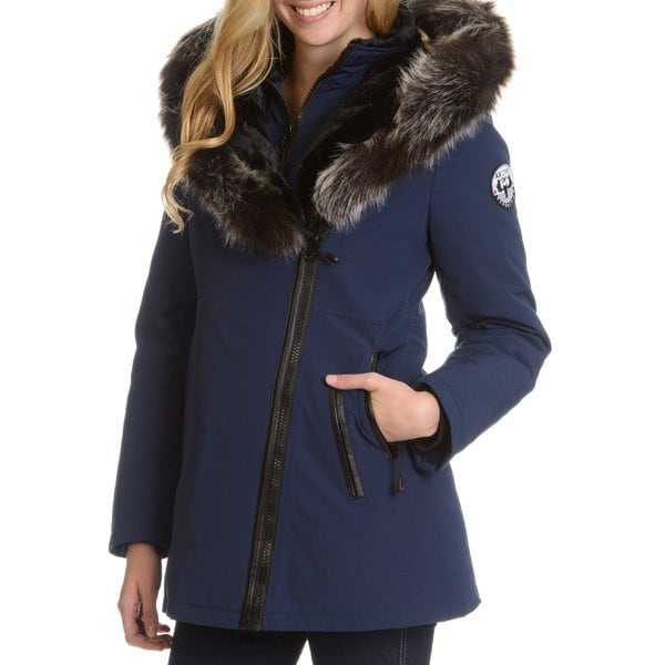 Shop Women's Down Jacket with Faux Fur Trim Hood - Free Shipping