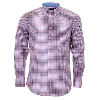 Fynch-Hatton Pink And Grey Check Shirt