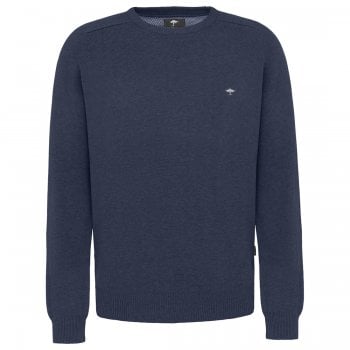 Fynch-Hatton Crew Neck Cotton Sweater 1218-200-680 - Blue