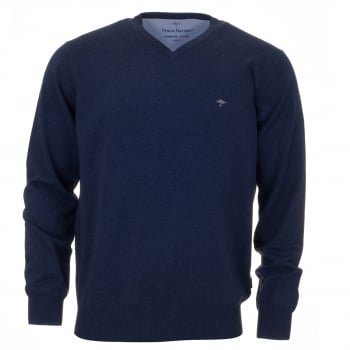 Fynch-Hatton Superfine Cotton Sweater - Blue