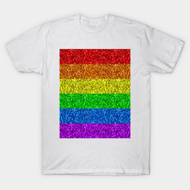 LGBT flag vibrant rainbow glitter sparkles - Lgbt Flag - T-Shirt
