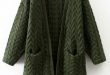 56% OFF] 2019 Thickening Cable Knit Cardigan In GREEN ONE SIZE | ZAFUL