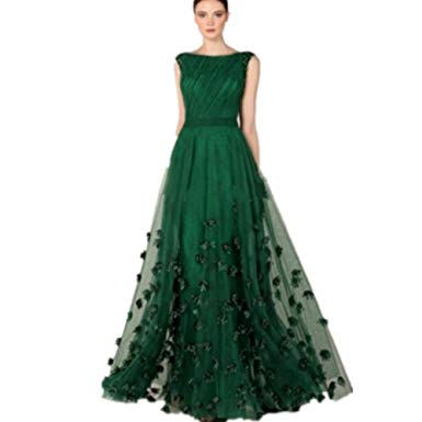 Green evening dresses: noble and playful