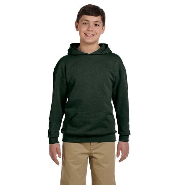 Shop Nublend Boy's Forest Green Hooded Pullover Sweatshirt - On Sale