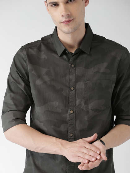 Olive Green Shirts - Buy Olive Green Shirts online in India