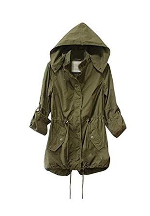 Amazon.com: Taiduosheng Women's Army Green Anorak Jacket Lightweight