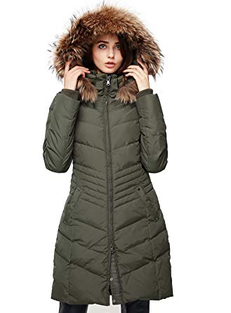 Amazon.com: Escalier Women's Down Jacket Winter Long Parka Coat with