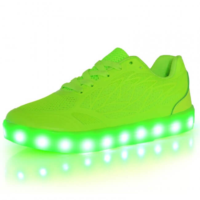 LED Light Up Trainers Women Neon Green