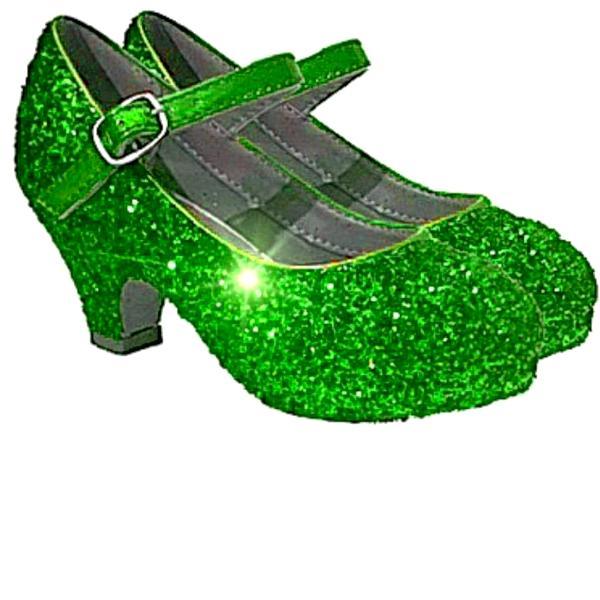 Sparkly Glitter Heels Flower Girls Birthday Pageant Shoes Lime Green