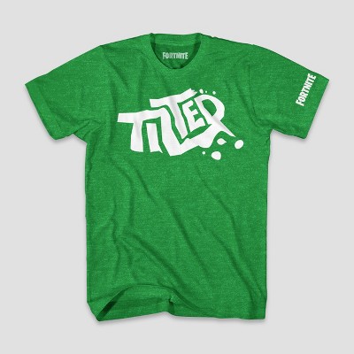 Boys' Fortnite Tilted Logo Short Sleeve T-Shirt - Green Heather : Target