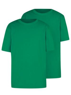 Green Crew Neck School T-Shirt 2 Pack | School | George