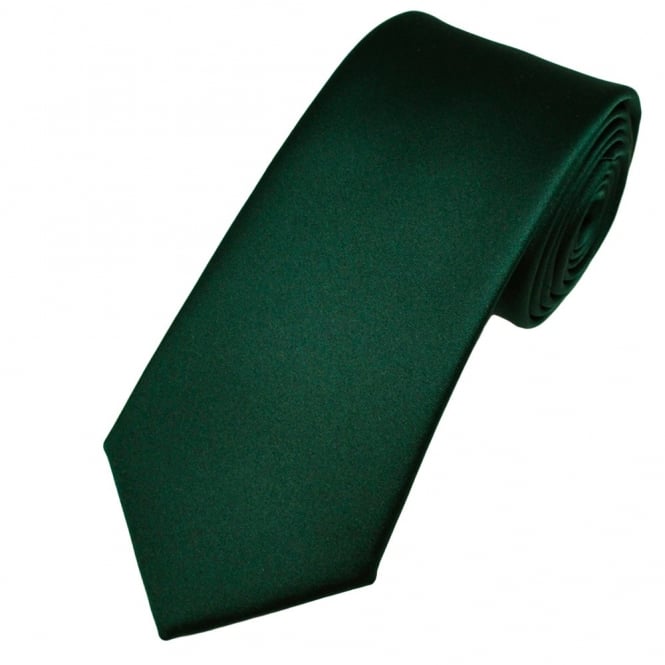 Plain Bottle Green Men's Satin Tie from Ties Planet UK