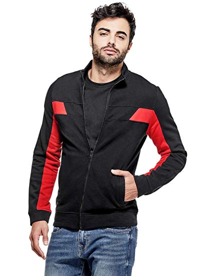 GUESS Factory Men's Timothy Zip-Front Sweater at Amazon Men's