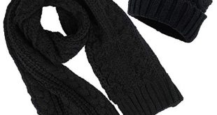 Women's Scarf and Hat 2pcs Set Knitted Warm Skullcaps Thicken Beanie