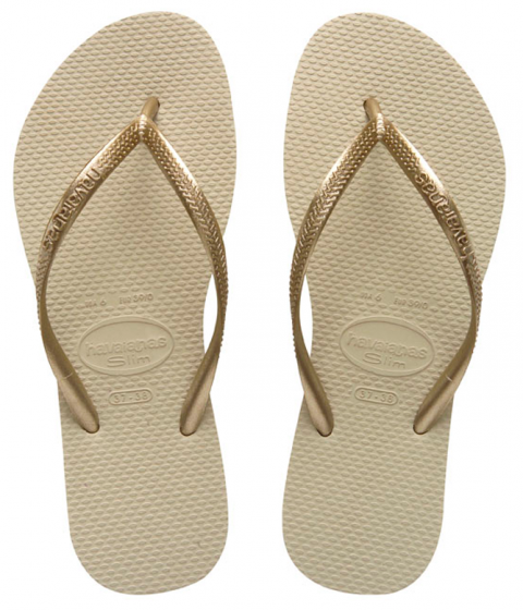 Havaianas Slim Sand Grey/Light Golden Flip Flop