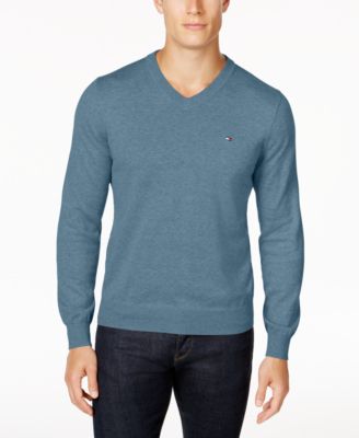 Tommy Hilfiger Men's Signature Solid V-Neck Sweater, Created for