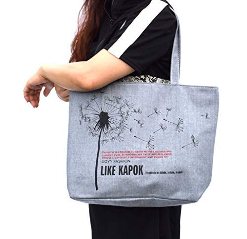 Hoho com Women's Urban Style Genuine Leather Tote Shoulder Bag (Gray