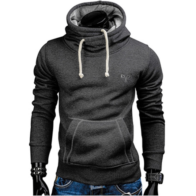 2018 New Spring Autumn Hoodies Men Fashion Brand Pullover Solid