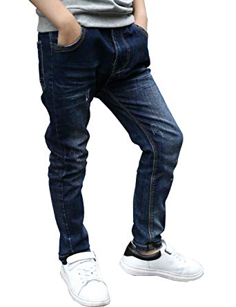 Amazon.com: BYCR Boys' Skinny Elastic Waist Denim Jeans Pull On