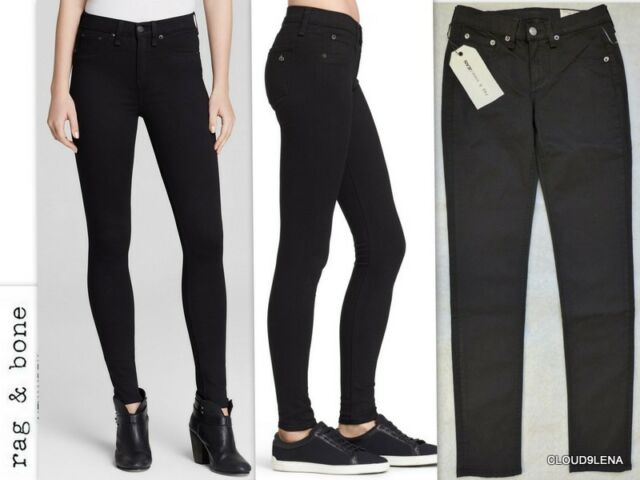 Rag & Bone Women's Jeans Size 26 Black Legging Stretch SKINNY for