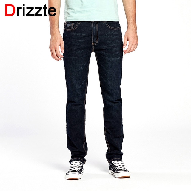 Drizzte Brand Men Jeans Size 28 to 44 Black Blue Stretch Denim