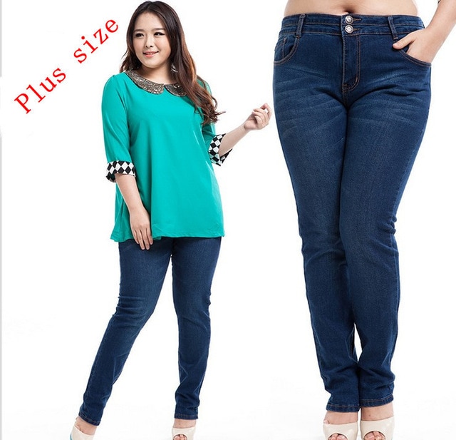 big girl fat jeans plus size mid waist demin pants size 30 40 free