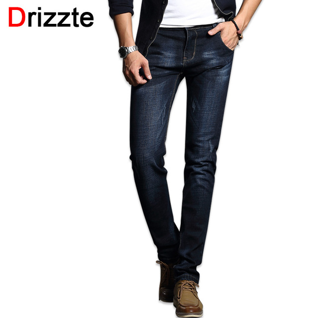 Drizzte Fashion Men's Jeans Comfortable Stretch Blue Denim Men Slim