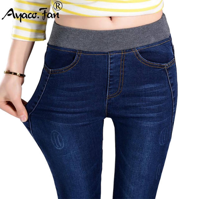 2019 Women's Jeans New Female Casual Elastic Waist Stretch Jeans