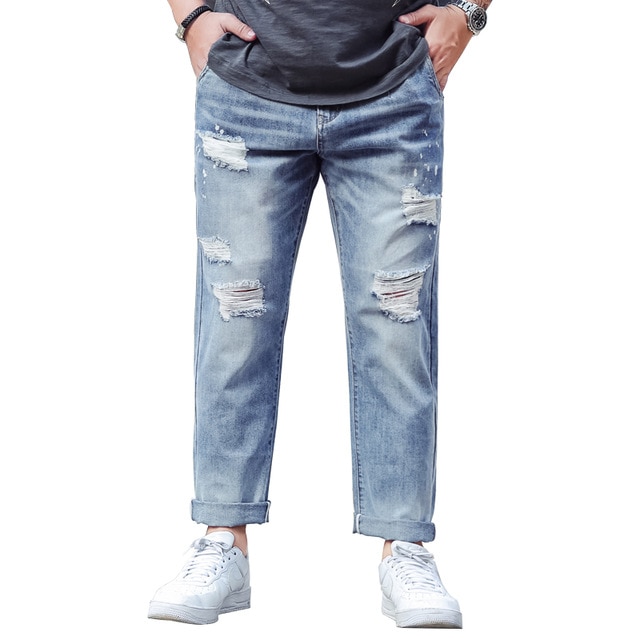 Mens Plus Size 44 Ripped Baggy Jeans pants Distressed retro vintage