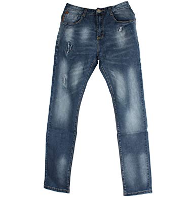 A806 Scratch Design Fashion Simple Denim Jeans 30~46 Plus Size Long